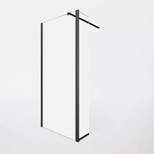 Paroi De Douche Walk In Noir Et Volet Goodhome Beloya Transparent 77 5 45 Cm Et Barre De Fixation Castorama En 2020 Paroi De Douche Paroi Douche Walk In
