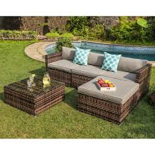 Mercia 6 x 4 pressure treated garden bar. Cosiest 5 Piece Outdoor Sofa Patio Furniture Set With 2 Pillows Overstock 31483234