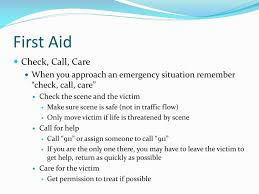 What to do in a check, call, care emergency? Ppt Cpr First Aid Powerpoint Presentation Free Download Id 2032763