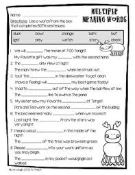 Freebie Multiple Meaning Words Language Multiple Meaning Words Multiple Meaning Words Worksheet Multiple Meaning Words Activities