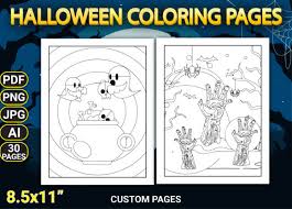 Show your kids a fun way to learn the abcs with alphabet printables they can color. Halloween Coloring Pages Vol 8 Grafico Por Simran Store Creative Fabrica