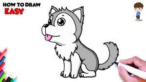 We have over 220 pictures of dogs for you to choose, from simple line art of different dog breeds, through to famous cartoon dogs such as the 101 dalmations, or paw patrol to name a few. How To Draw A Dog Easy Step By Step Husky Drawing For Kids Youtube