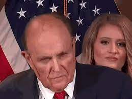 Rudy giuliani made some wild claims on alleged voter 'fraud' as hair dye dripped down his face. Rudy Giuliani Sweating Gif Rudygiuliani Sweating Facialsweat Discover Share Gifs