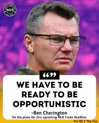 What does Ben Cherington mean by being opportunistic at the trade deadline?