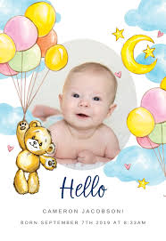 Teddy Bear Birth Announcement Template Greetings Island Birth Announcement Template Birth Announcement Card Birth Announcement