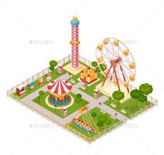 Amusement Park Isometric Design Concept Miscellaneous Vectors Isometric Design What Is Graphic Design Concept Design