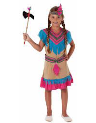 Native americans oder indianer schminken: Indianer Kostum Fur Madchen Beige Pink Blau Magicoo De Magicoo