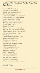 Ünlü fabl adamı la fontaine, yazılarında sadelik ve açıklık. The Dragon With Many Heads And The Dragon With Many Tails 1 Poem By Jean De La Fontaine
