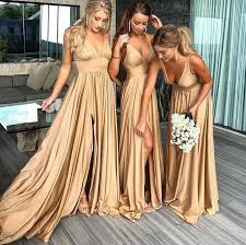 These Bridesmaids Dresses Have Us In Awe Follow Us On Pinterest L In 2020 Gold Bridesmaid Dresses Long Gold Bridesmaid Dresses Champagne Gold Bridesmaid Dresses