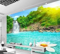 Terkeren 30 Foto Pemandangan Tiga Dimensi Jual Wallpaper Dinding Custom 3d 3 D 3 Dimensi Pemandangan Alam Air Terjun Kota Peka Di 2020 Pemandangan Air Terjun Lanskap