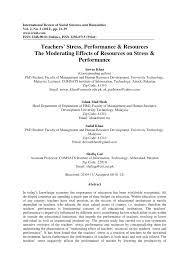 Follow us :) ini twitter khusus untuk malaysia haters! Pdf Teachers Stress Performance Resources The Moderating Effects Of Resources On Stress Performance