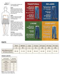 Carhartt Mens Pants Size Chart