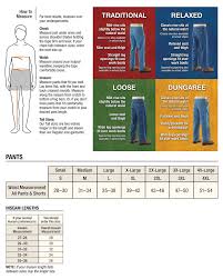 carhartt mens pants size chart