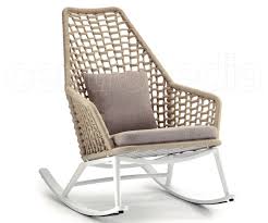 This piece was designed in scandinavia during the 1950s. Nairobi Rocking Chair Aluminum Rope Stuhle Aus Aluminium Rattan Und Textilene