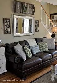 Brown living room decorating ideas home decor. Dark Brown Leather Sofa Living Room Beautiful Brown Leather Couch Living Room Decoration Adding A Mirror Ideas Comfy Home