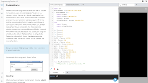 The temperature t in degrees fahrenheit (°f) is equal to the temperature t in degrees. Write A Gui Based Program That Allows The User To Chegg Com