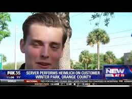 Server saves customer with Heimlich Maneuver