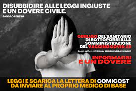 Autunno caldo in parlamento cresce il pressing sull'obbligo di vaccinazione e il governo cerca una sintesi, ma sul decreto. No All Obbligo Vaccinale Disubbidire Alle Leggi Ingiuste E Un Dovere Civile Ecco Come Fare Ribellione Resistenza Rinascita