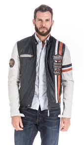 Retrouvez une large collection de bombers homme bleu sur la boutique zalando livraison gratuite satisfait ou remboursé plus de 1 500 marques disponibles ! Bomber Leather Jackets Redskins Of Leather Lamb Ref Tyler 103 Rocho Bleu Marine Blanc Navy Blue White Orange