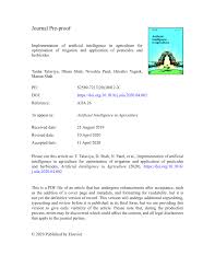 Ini adalah hari natal tahun 2. Pdf Implementation Of Artificial Intelligence In Agriculture For Optimisation Of Irrigation And Application Of Pesticides And Herbicides