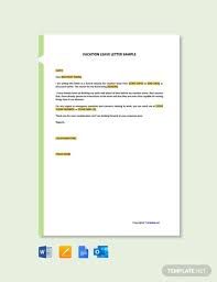 Vacation Leave Letter Template Sample Free Pdf Word Doc Apple Mac Pages Google Docs