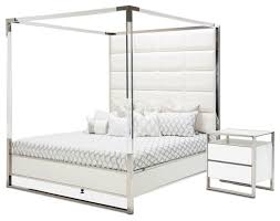 Chic home platform bedroom sets king upholstered platform bed platform bedroom black vanity chic home design aico hollywood swank aico vanity bench. In Stock Aico State St 2 Piece Metal Canopy Bedroom Set Contemporary Bedroom Furniture Sets By Massiano Houzz