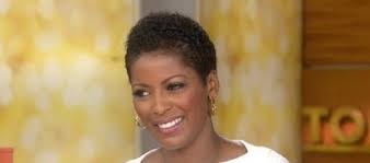 Tamronâ€™s hair is cut short on the sides and back, with longer jagged layers on top. Tamron Hall Rocks Her Natural Hair On The Today Show Blackandmarriedwithkids Com