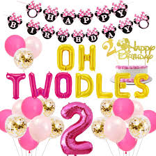Check spelling or type a new query. 2nd Birthday Decorations Themed Of Minnie Mouse For Girls Oh Twodles Number 2 Foil Balloon Happy Birthday Banner And Minnie Theme Cake Topper For Second Birthday Party Supplies Walmart Com Walmart Com