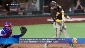 At the risk of committing a violation ourselves, let's try writing down the biggest problem with baseball's unwritten rules is when messages get mixed. Texas Rangers Fired Up After Fernando Tatis Jr S Late Grand Slam Breaks Unwritten Rules Youtube