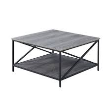 Simple and streamlined, this sunpan clearwater square coffee table boasts stellar construction and a crisscross metal base. Tucson Metal Square Coffee Table Weathered Gray Black Breighton Home Target