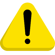 Icon in the shape of the facebook logo. Warning Sign Emoji
