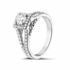 0 40 Karaat Diamanten Solitaire Ring In Wit Goud Met Zijdiamanten Baunat