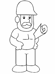 A few of the drawings of the heavy equipment are a bit pixelated, as though they were englarged from smaller art. Construction Worker Coloring Pages Coloring Home