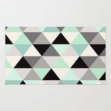 Black And White Geometric Pattern Rug Triangle Geometric Pattern Mint Green Rug By Crystal Walen Society6 Mint Green Rug Mint Green Decor Mint Green Bedroom