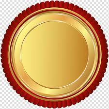 Round Red And Gold Logo Gold Red Seal Badge Transparent Background Png Clipart Round Logo Design Ribbon Logo Ribbon Png