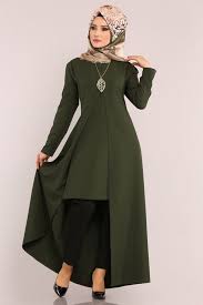 Tunik A Pileli Kolyeli Tunik 1007bg354 Haki Abaya Tarzi Mutevazi Kiyafetler The Dress