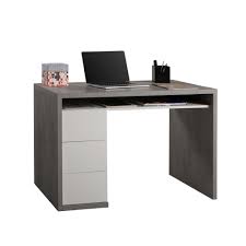 The simple desk base is made from readily available wood from the home center while the top is cherry hardwood for a stunning accent. Mackay Modern Design Concrete Effect Gray Desk With 3 Drawers For Office