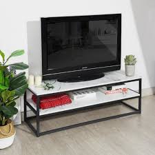 « i get idées ». Meuble Tv Multifonction Table Basse D Appoint 120x40x42cm 3 Tablettes En Panneau De Fibres De Bois Avec Marbre Papier Metal Noir Cdiscount Maison