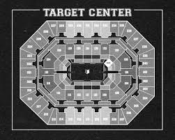 Vintage Print Of Target Center Seating Chart On Premium Photo Luster Paper Heavy Matte Paper Or Stretched Canvas Free Shipping