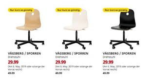 Ikea Bremerhaven Vagsberg Sporren Drehstuhl Birkenfurnier Schwarz Weiss Drehstuhl Furnier Ikea