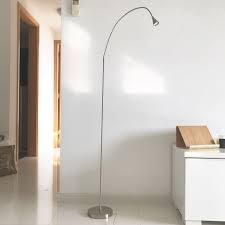 The electric cord extends from the base with a foot pedal power switch. Jansjo Led Floor Read Lamp Grey Nickel Furniture Home Living Home Decor Other Home Decor On Carousell