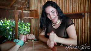 Bound on the Bar Handjob - Femdom-blog