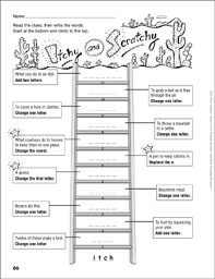 itchy and scratchy word ladder grades 4 6 printable