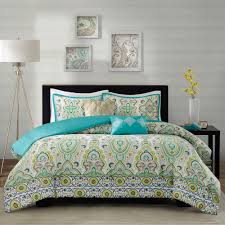 This collection uses the stylish colors of aqua, grey, lime green, and white. Blue Green Paisley Bedding Ideas On Foter
