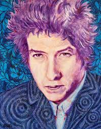 Look out kid they keep it all hid. Better jump down a manhole light  yourself a candle. Mixed media portrait. #mixedmedia #cardiacleatherworks  #bobdylan