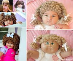 Are these not the cutest hats you have ever seen?! Cabbage Patch Doll Hat Crochet Pattern The Whoot Orgu Bebek Bere