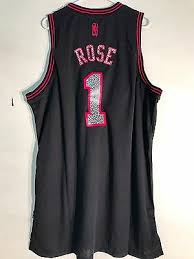 Adidas Swingman Nba Jersey Chicago Bulls Derrick Rose Black Reverse Static Sz 2x Ebay