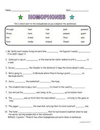 Homophones Activity Word Skills Teaching Writing Homophones Activity