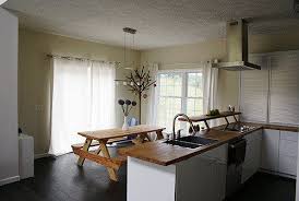 Just Bought A Picnic Table For 100 Stained It And Love It In Our Kitchen This Is A Stock Photo B Dining Room Design Dining Room Table Modern Modular Homes
