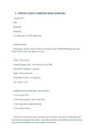 Contoh Surat Lamaran Kerja Di Bank Surat Tanggal Lirik